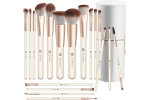 HEYMKGO Pinceaux Maquillages Professionnel 18 Pièces,Pinceau Maquillage Pour Fond de Teint Blush Pinceaux de Maquillage Synthetiques Premium Doux et Sans Cruauté avec coffret cadeau de rangement