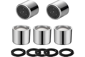 jatimdotin Aeratore Rubinetto 5 Pezzi, M22 Rompigetto Rubinetto, Filtro Rubinetto in Acciaio Inox con 5 Rondelle, Filtri Rubinetti Lavandino per Bagni e Cucine (22mm Filettatura Femmina)