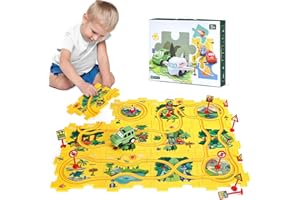 SYHLN Car Track Toys for 2 3 4 Year Old Boys Gifts: Scalextric Car Sets for Kids Age 3-5 - 25pcs Puzzle Board Games for Kids - Dinosaur Toys Gifts for Boys Age 2 3 4 5 Year Old Birthday Presents