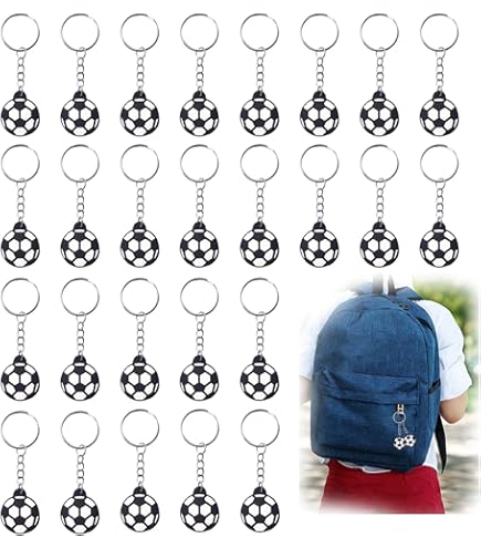 26 Stück Mini Fußball Schlüsselanhänger - Perfekt Für Party, Schule & Als Geschenk