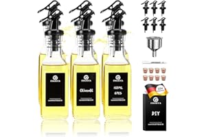 SAEIV 【Portátil】 Pack de 6 Aceitera Antigoteo, 160 ml Aceitera Cristal, Dispensador de Aceite, Aceiteras para Cocina, Juego de Aceitera y Vinagrera de Pequeño Tamaño para Barbacoa al Aire Libre