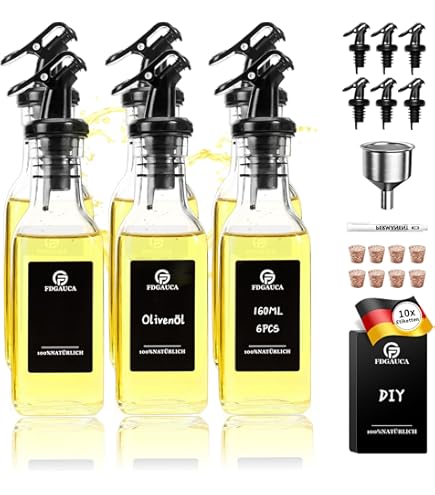 Lanhope Bouteille D'huile En Verre Distributeur D'huile D'olive Bouteille En Verre... | Bol