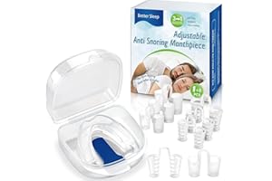 AIOUTGOGO Orthèse Anti Ronflement,Efficace Puissant Dispositifs et 4 tailles 8 Dilatateur Nasal,Confortable Orthèse Mandibulaire pour Réduire Ronflement,Bruxism,apnée du sommeil,Améliorer le sommeil
