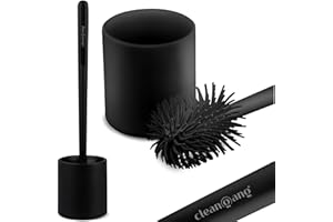 Cleangang® Szczotka do WC Czarna Silikonowa z Uchwytem - Zestaw Klozetowy Szybkoschnący o Ponadczasowym Wzornictwie