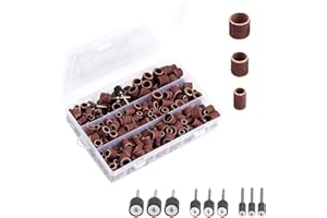 STARVAST 338 Pièces Tambour de Ponçage avec Boîte de plastique, Comprenant 329 Pièces Bandes de Ponçage et 9 Pièces Tambour Mandrin 1/2", 3/8", 1/4" pour Dremel Outils Rotatifs
