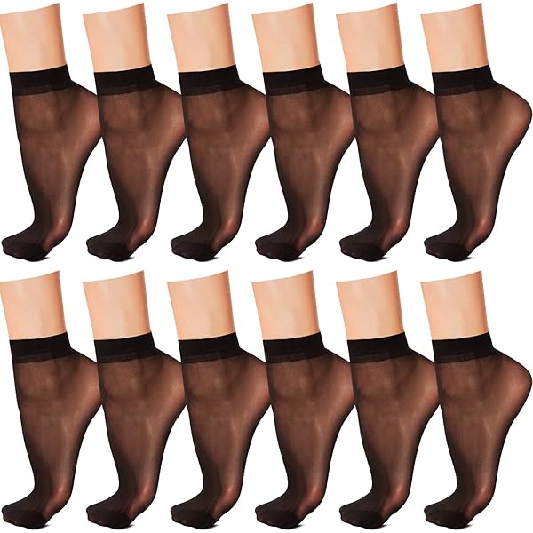 Calzini Donna Sopra La Caviglia - Trasparenti E Opachi, Taglia Unica - Foto 7