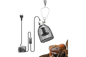 BrightArk Lampe Chauffante Tortue d'eau e27, Dome Lampe Chauffante Terrarium avec 1 Ampoule Céramique Chauffante 100W, Support Lampe Terrarium 160W, Lampe Pour Tortue, Serpent, Lézard, Poussin, Chiot