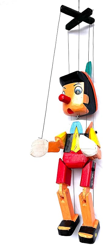 Pinocho de Madera con Cuerdas,30cm,Multicolor(HC enterprise-0325)