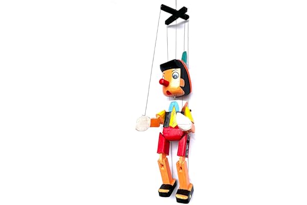 Pinocchio en bois avec cordes, 30 cm, multicolore (HC enterprise-0325)