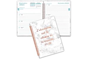 TOUVE Agenda 2023 2024 Spirale- A5 Agenda Scolaire 22 * 15cm (Septembre 2023 - à Août 2024)-100 g/m² avec -Adapté aux écoles, au Bureau et à la Famille Agenda Journalier