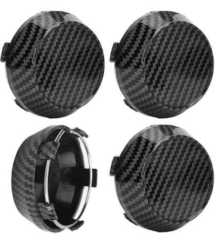 Coprimozzi 60mm - 4 Pezzi, Nero/Argento, Croce Di Ferro, Per Cerchi In Lega