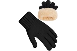 Becellen Magiques Gant Enfants, Chauds Hiver Tricotés Gants Enfant Thermique Gants avec Doublure en Polaire Extensibles Doigts Complets Gants pour Garçons Filles