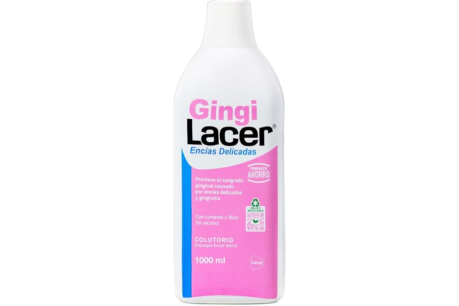 Lacer GINGI - Colutorio 1000 ml, Enjuague Bucal, Uso Diario, Boca Sana y Protegida, Previene la Caries y la Placa Dental, Lim