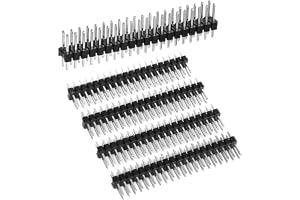 BTFO 20st Avbrytbara 2,54mm Dubbelrad Manliga Header Stift | Järn 2,54mm Delning Dubbelrad Manliga Header Stift Rak Kontakt H