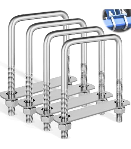 FP INOX Etrier U Fixation Acier 70mm Pour Diabolo Central Fixe Ou Bascule - Hauteur 105mm