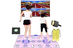 KAXIMON Tapis de Danse pour TV avec Interface HDMI,Double Tapis de Danse sans Fil avec Manuel en Anglais, Jeu de Musique pour Enfants garçons et Filles de 6 à 13 Ans