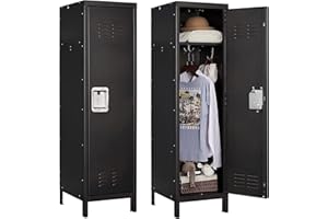 ‎SIGHTLIFE Sightlife Metall Schließfach mit abschließbaren Türs,industrielle Stahlschrank für Schule Haus Büro Garage H140*W38*D46 cm