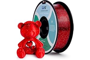 Filamento ZIRO PLA glitter 1,75 mm filamento stampante 3D PLA 1,75 mm serie di colori scintillanti 1 kg, precisione dimensionale +/- 0,05 mm,Rosso