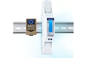 EASTRON SDM120D monofásico, medidor de potencia de carril DIN de 45 amperios kWh, medidor de pulso 1000imp/kWh. pantalla LCD digital (sin versión de retroluz). Certificado MID/calibrado