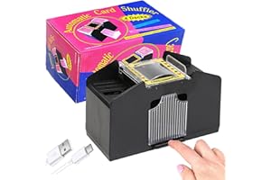 Dacefloy Máquina de barajar de cartas automáticas de barajar herramienta con pilas para UNO, Texas Hold'em, juegos de cartas caseros, blackjack, póquer de casino eléctrico
