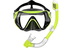 ZHYEQINGRUI Snorkel Mask Dry Snorkel Set Anti-Fog Anti-Leak Diving Mask with Swimmming Goggles Snorkeling Packages for Adult, Kids