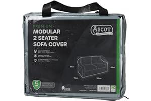 ASCOT GARDEN FURNITURE COVERS Ascot Premium Modular 2 Seater Sofa - 160 X 93 X 68/90 H Modern Grey