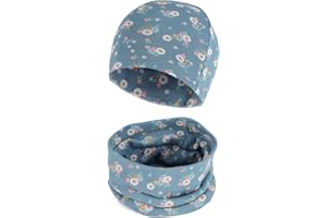 Cheerful Mario Cotone Berretto e Sciarpa Scaldacollo Coordinati per Bambini Modello Carino Neonato Cappello y Sciarpa
