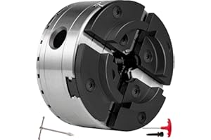 Happybuy Mandrin 4 Mors MX-125, Mandrin de Tour Accessoires pour perceuses Diamètre 125 mm 4 KG, Mini Tour à Bois, pour le serrage des arbres suspendus/des disques/des triangles équilatéraux