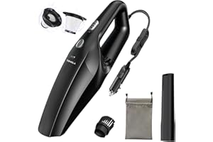 TEMOLA Aspirador Coche, 12V Aspirador De Coche Portátil con Filtro HEPA, Accesorios De automóviles Aspiradora Coche, Cable De Corriente De 16 Ft Y Kit, Limpieza Adecuado La Limpieza De Automóviles