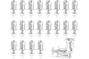 LMYKH Set di 20 tasselli per cavità in metallo, M6 x 25, dadi a petalo, tasselli in metallo, tasselli per cric, dado di carro, cavità e dune in metallo (20, M6 x 25)
