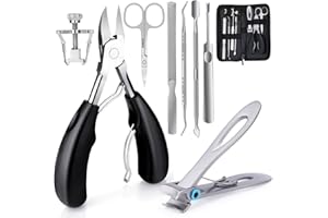 ‎JUPELI JUPELI Profi Fußnagel Nagelknipser Set, Scharf Nagelzange für Dicke & Eingewachsene Fußnägel, Edelstahl Pediküre Fusspflege Nagelknipser, 8Pcs Maniküre Set mit Nagelschere Nagelhautschere Nagelfeile