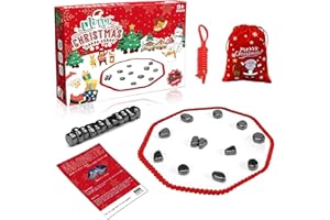 HOIDOKLY 2024 Neues Magnetisches Schachspiel Set, Festliches Strategie-Brettspiel, Mit 20 Magnetischen Steinen, Neue Familien-Weihnachtsfeierspiel-Edition, Für Kinder und Erwachsene (A)