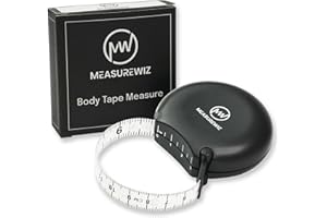 MeasureWiz Body Tape Measure - 80 Inch 200 cm Retractable Mini Measuring Tool - Tracker for Weight Loss & Body Fat Measurements - Waist/Bra Measurement Kit