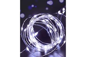 litogo Guirlande Lumineuse, Girlande de Lumière 5M 50LED Guirlandes Lumineuses Piles Mini Led Intérieur Girlande de Lumière Decoration pour Chambre Noël Mariage Soirée Maison Jardin,Blanc froid