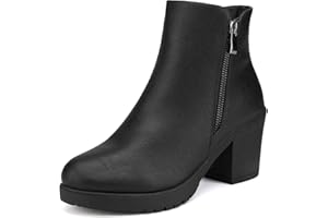 DREAM PAIRS Stivali da Donna Stivaletti alla Caviglia con Tacco Grosso