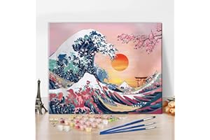 TISHIRON Peinture par numéros pour enfants adultes débutants - Peinture à l'huile à la main - Décoration de la maison - 50 x 40 cm