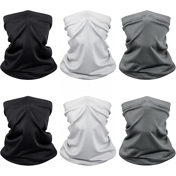 YANIKY Slangsjaal, ski, gezichtsbescherming, mondbescherming, halsdoek, voor dames en heren, ademend, elastisch gezichtsmasker, fietssjaal, winddicht, motorfiets, bandana, nekwarmer, sport, zwart