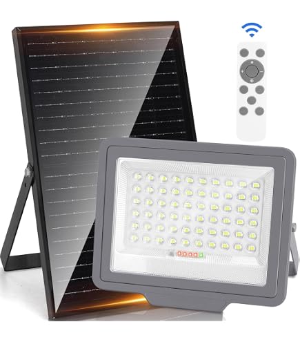 2 Fari LED Solari 400W Con Pannello Separato, 270 LED, Luce Fredda/calda/naturale, Sensore Crepuscolare, IP68, Per Esterno Giardino