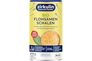 ‎ZIRKULIN Zirkulin Bio Flohsamenschalen 200g Dose - fördert die Verdauung & Darmgesundheit - Geschmacksneutral - Unterstützen eine ballaststoffreiche & gesunde Ernährung - Sehr gut Quellfähig