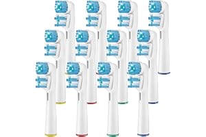 Dual Clean Brossettes de Rechange, Kisstta Têtes de Brosse à Dents de Rechange Compatible avec les Brosses à Dents Électriques, Jusqu’à 100% d’élimination de la Plaque Dentaire (12)