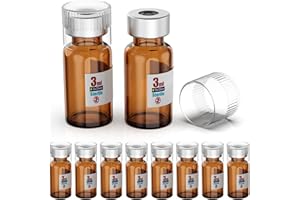 Biomed Solutions Sterylna pusta fiolka z plastikowym wieczkiem wielokrotnego użytku, gotowe do napełnienia szklane pojemniki, butelka do wstrzykiwań płynów zamknięta z samoregenerującym się portem