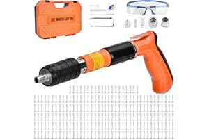 DKEVEU Pistolet Cloueur Beton avec 220 Clous Ronds, Pistolet a Clou Manuel, 5 Vitesses Cloueuse Rivet Gun, Pistolet à Clous Beton Portable, Pistolet à Ongles, Kit pour Ongles en Béton