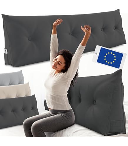 Coussin De Chevet Triangulaire, 150 Cm, Oreiller Long Et Doux, Oreiller De Canapé De Salon Adapte A Lecture Au Lit Oreiller De Soutien Lombaire 98194714