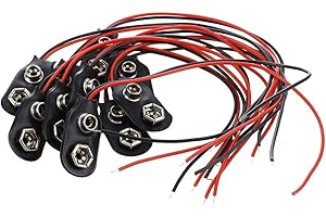 DAZZLETECH 10 x PP3 Battery Snap Connector Wirh 150mm Flying Leads Clip Snap On 9V Battery Connector Cable