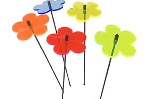 SUN CATCHER GARDEN DECOR SunCatcher Ltd. Lot de 5 petits piquets décoratifs en forme de fleur - Décoration extérieure - Cadeau pour les jardiniers - 5 couleurs