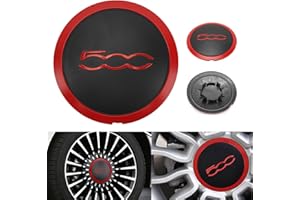 FUERDICH Fiat 500 Tapacubos - Tapas De Rueda De Centro Centrales Llantas Aluminio, Compatibles Fiat 500 Centro Tapacubos De Pieza, Tapacubos del Centro De Rueda 68078419AC para 2012-2023