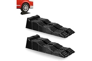 Straame Caravan Levelling Ramps (2 Pack, Black, 3 Step Heights 40/70/100 mm) – Heavy Duty Car, Van & Motorhome Levelling Ramps, UV-Resistant Wheel Chocks with Anti-Skid Grooves, 2.5 T Capacity