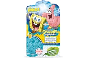 INKEE Bomba da Bagno Bambini SpongeBob 40g con Olio di Mandorla e Profumo Ananas – Schiuma da Bagno Blu per Vasca – Idee Regalo Divertenti Consigliate da 3 Anni