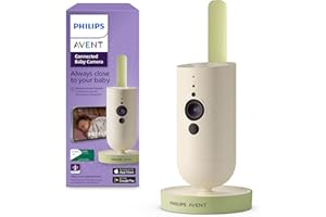 AVENT Philips Caméra connectée Smartphone, cryptage privé et sécurisé, Babyphone avec Application, Audio, Zoom x 2, Vision Nocturne, berceuses et bruits Blancs (modèle SCD643/26)