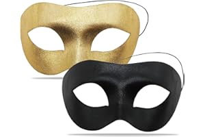 COSYSPARKS Maskerade Maske, Schwarz venezianische masken Klassisches goldene maske karneval maske Cosplay maskenball masken Mit elastischem Seil für Mann-Frauen-Paar (Schwarz+Gold)
